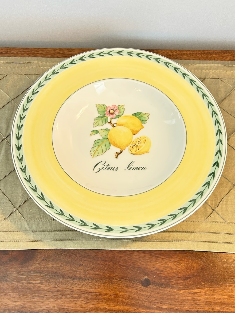 NEW Villeroy Boch French Garden Fleurence 11 3/4" Pasta Bowl Citrus Limon